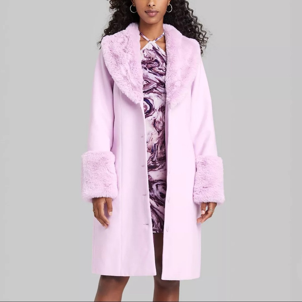 Wild Fable Lavender Faux Fur Trim Jacket NWT